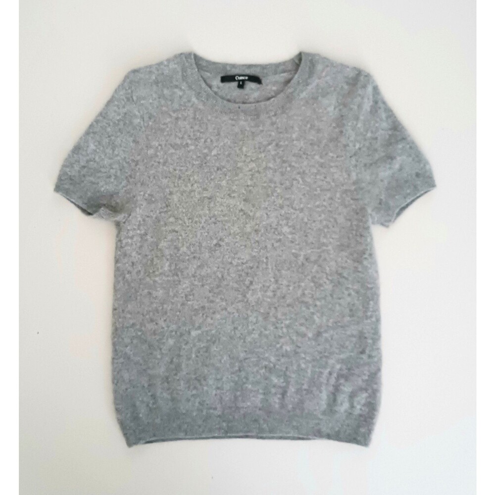 Quince 100% Cashmere S/S Sweater Light Gray Sz S